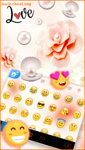 Pretty Pearl Flowers Keyboard Theme screenshot