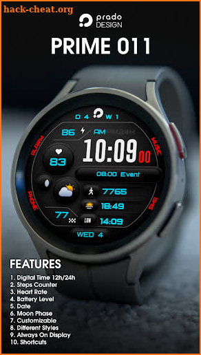 PRIME 011 Digital Watch Face screenshot