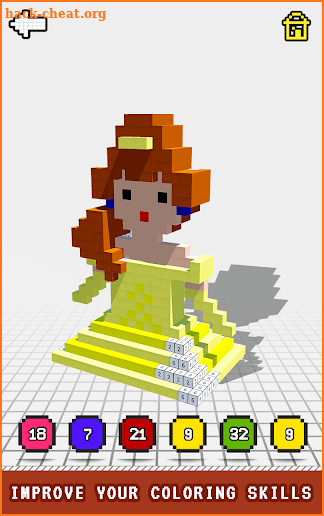 Princess 3D Color by Number: Voxel Coloring Book screenshot