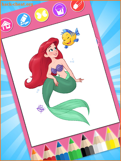 Princess Ariel The Little Mermaid Coloring Game screenshot