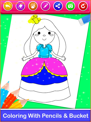 Princess Coloring Book & Drawing Book - Kids Game screenshot