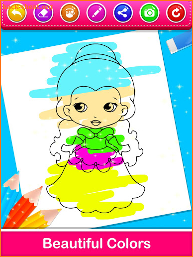 Princess Coloring Book & Drawing Book - Kids Game screenshot