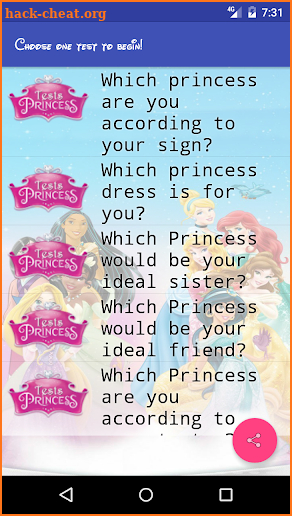 Princess Test. Which princess are you look like? screenshot