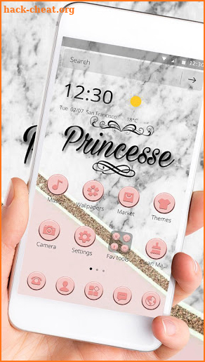 Princesse Pink Gloden Marble Theme screenshot