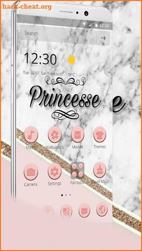 Princesse Pink Gloden Marble Theme screenshot