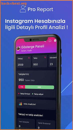 Pro Report - Takibi Bırakanlar ve Takipçi Analizi screenshot