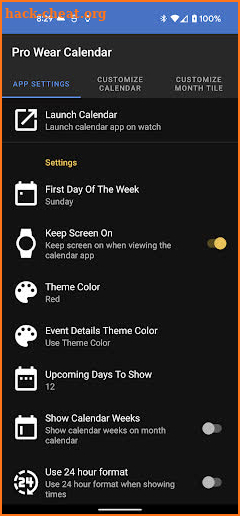 Pro Wear Calendar screenshot