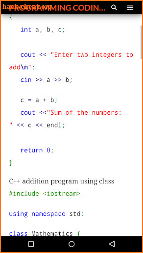 Programming Codes screenshot