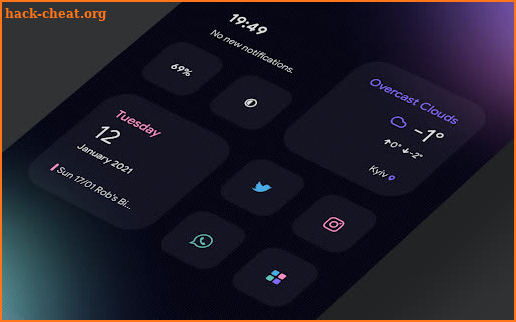 Prostolight KLWP theme screenshot