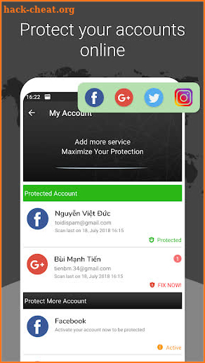 Protect Me - Accounts and Mobile Security screenshot