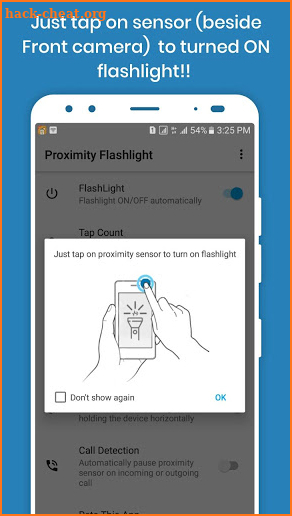 Proximity Flashlight: Just Tap to Light Everything screenshot