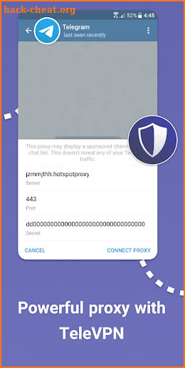Proxy for telegram - MTProto & Socks : TeleVPN screenshot