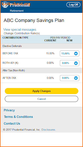 Prudential Retirement screenshot