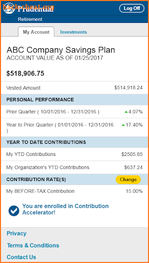 Prudential Retirement screenshot