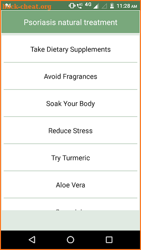 Psoriasis natural treatment screenshot