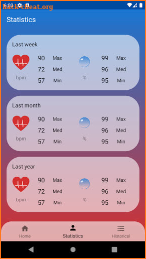 Pulse Oximeter Tracker screenshot