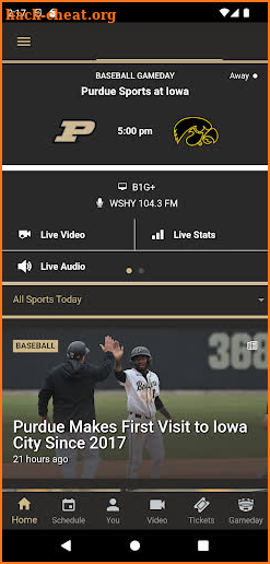 Purdue Athletics screenshot