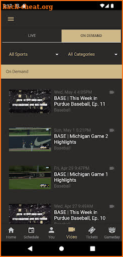 Purdue Athletics screenshot