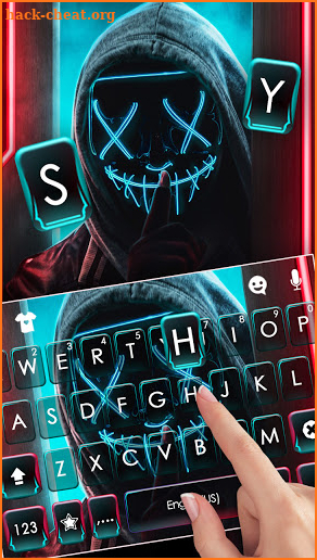 Purge Mask Neon Keyboard Background screenshot