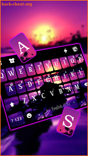 Purple Beach Sunset Keyboard Background screenshot