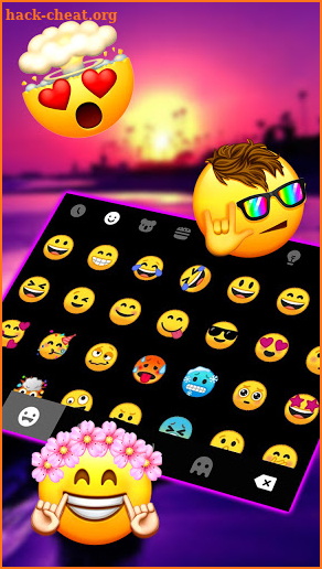 Purple Beach Sunset Keyboard Background screenshot