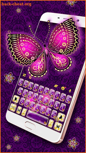 Purple Butterflies Keyboard Theme screenshot