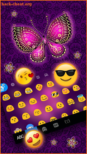 Purple Butterflies Keyboard Theme screenshot