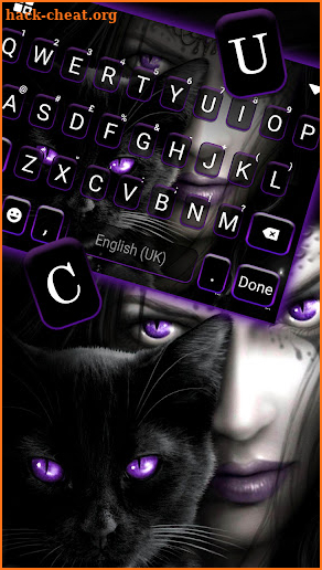 Purple Cat Witch Keyboard Background screenshot