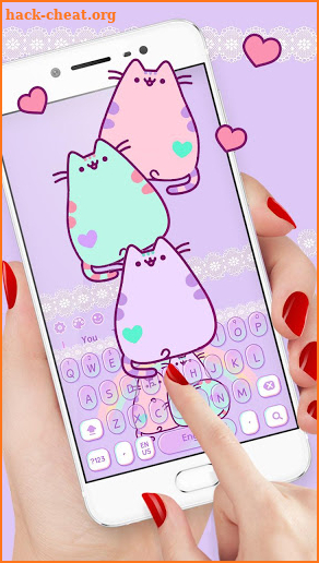 Purple Cute Kitty keyboard screenshot