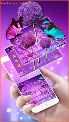 Purple Dandelion Butterfly Keyboard screenshot