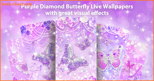 Purple Diamond Butterfly Live Wallpaper & Themes screenshot