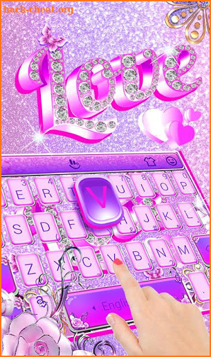 Purple Diamond Love Keyboard Theme screenshot