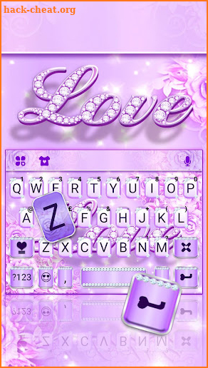 Purple Diamond Love Keyboard Theme screenshot