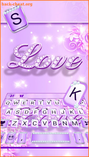 Purple Diamond Love Keyboard Theme screenshot