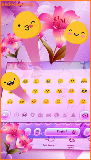 Purple Flower Keyboard Theme screenshot