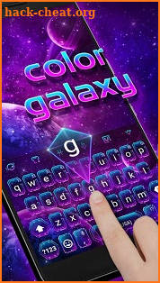 Purple Galaxy Emoji Keyboard for Android screenshot