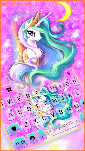 Purple Galaxy Unicorn Keyboard Background screenshot