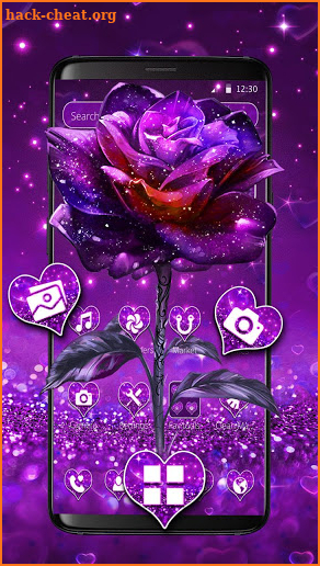 Purple Glitter Dreamy Rose Theme screenshot