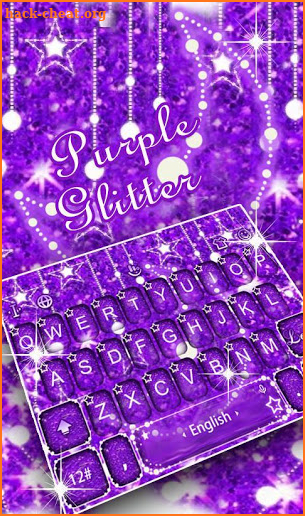 Purple Glitter Keyboard Theme screenshot