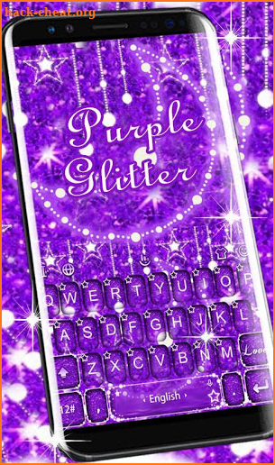 Purple Glitter Keyboard Theme screenshot