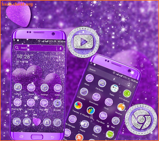 Purple Glitter Launcher Theme screenshot