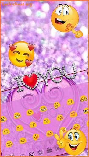 Purple Glitter Love Keyboard screenshot