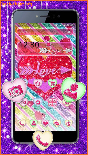 Purple Glitter Love Theme screenshot