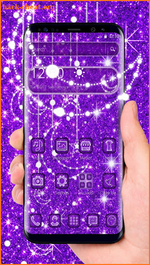 Purple Glitter Moon Theme screenshot