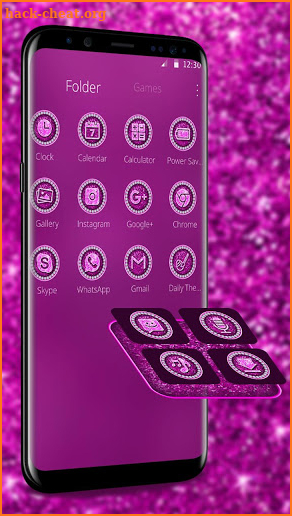 Purple Glitter Sparkling Theme screenshot