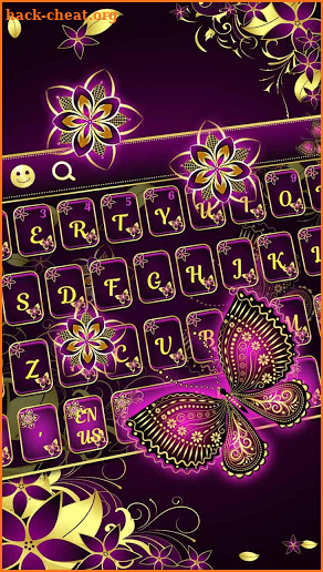 Purple Gold Butterfly Keyboard screenshot