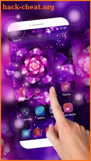 Purple Gorgeous Flowers Neon Theme screenshot