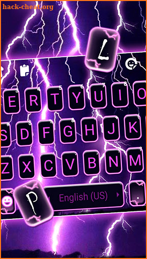 Purple Lightning Keyboard Background screenshot