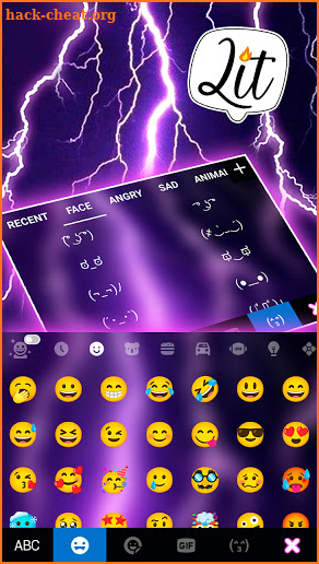 Purple Lightning Keyboard Background screenshot