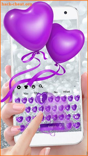 Purple Love  Balloon Keyboard screenshot